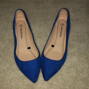 Size 8 Blue Suede Flats
